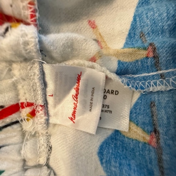 Women's Hanna Andersson Holiday Ski Theme Flannel (L) Pant Fitted Top XL Worn 1x - Picture 11 of 12